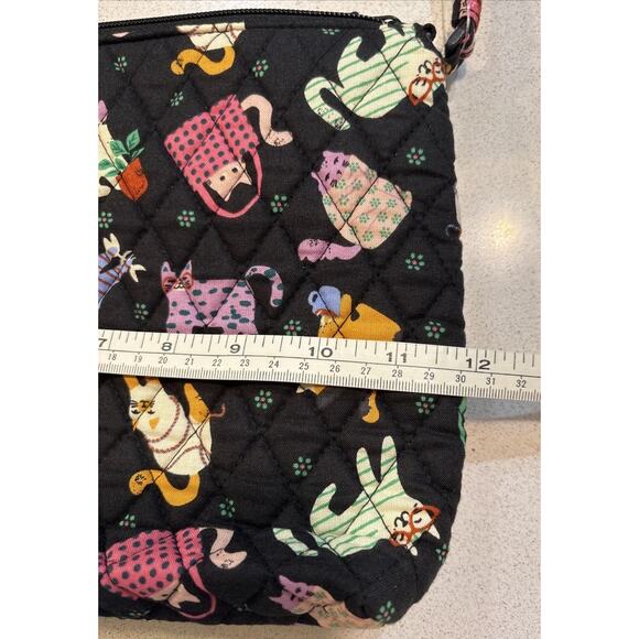 NWT Vera Bradley Herding Cats Purse Large Hipster Bag Quilted Black Adjustable - Picture 9 of 12